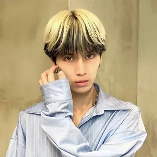 ミディアム カラー メンズ 岡田大志🇰🇷 中/韓メンズヘアのヘアスタイル