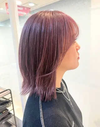 ミディアム カラー 艶質改善/縮毛矯正 ササキナツミのヘアスタイル