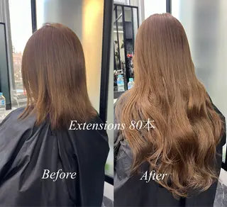 ロング カラー シールエクステ特化 ハイトーン、NANAのヘアスタイル