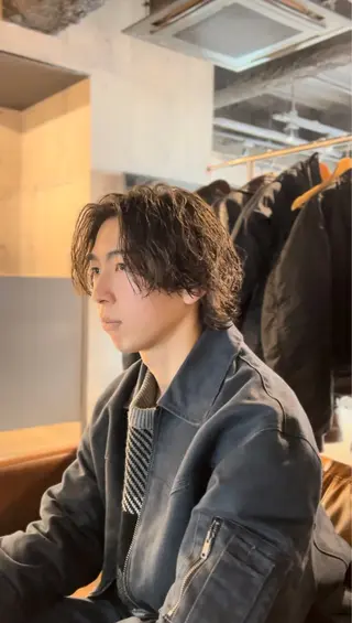 ミディアム パーマ 大阪/梅田/シャドウ パーマ/ノボリユウタのヘアスタイル