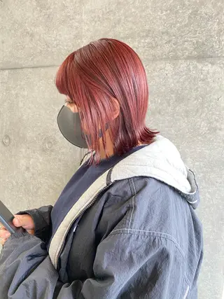 ミディアム カラー hair design verda所属・レイヤー暖色カラー 池袋Yamamotoのヘアスタイル