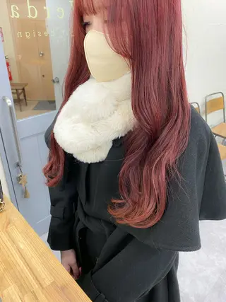 ミディアム カラー hair design verda所属・レイヤー暖色カラー 池袋Yamamotoのヘアスタイル