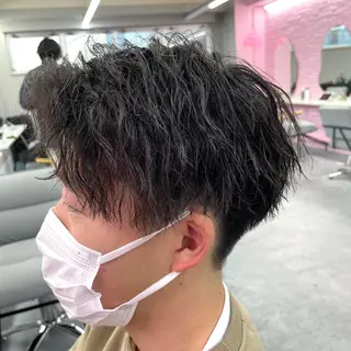 パーマ メンズ メンズ特化/パーマ/ ブリーチ/福島 千颯のヘアスタイル