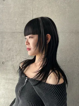 ロング カラー レイヤーカット/ハイ トーンカラー/きらのヘアスタイル