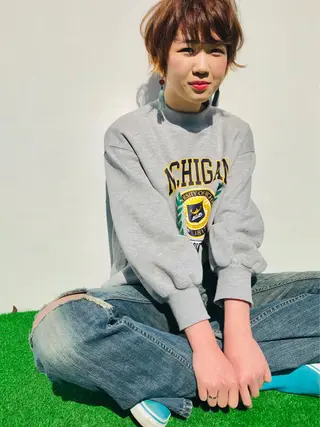 ショート カラー ママ美容師 *ヒマワリのヘアスタイル