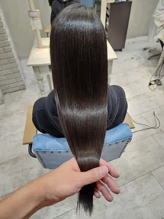 ロング カラー 顔周りレイヤーカット 髪質改善代表西村功平のヘアスタイル