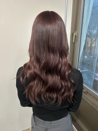 ロング カラー ベージュ/ダブルカラ ー/新潟駅/青柳萌果のヘアスタイル