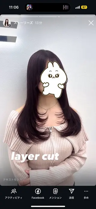 セミロング カラー 🎀愛されgirly ヘア🫧Ayakaのヘアスタイル