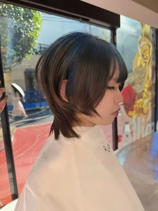 ショート カラー HARUNA/原宿/ ハイトーン/デザインのヘアスタイル