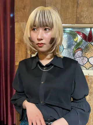ミディアム ハイトーンカラー🍑 心斎橋のヘアスタイル