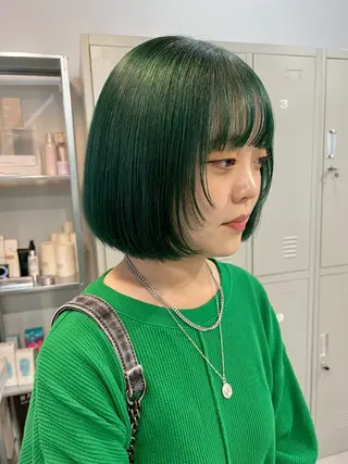 ショート カラー ブリーチなしカラー ダブルカラーエクステのヘアスタイル