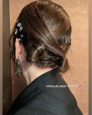 ミディアム ヘアアレンジ にった みずきのヘアスタイル