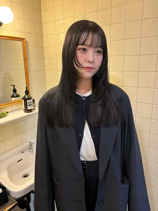 ロング カラー 韓国ボブ＆顔まわり レイヤー♡TOMOEのヘアスタイル