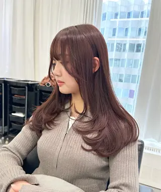 セミロング AHNKISM所属・髪質改善/艶カラー HANAのヘアスタイル