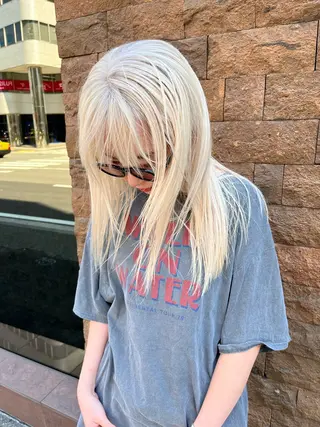 ミディアム ハイトーン/メンズ/ ボブ RINのヘアスタイル