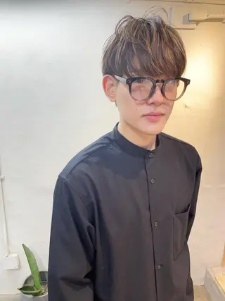 ショート カラー メンズ 丸山渉/パーマ エフェクトブリーチのヘアスタイル