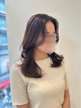 セミロング 韓国ヘア 🇰🇷 RUKA 🩵🤍のヘアスタイル