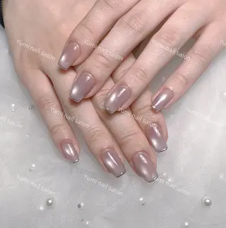 ネイル Shineジェル& チップ長さだしのネイルデザイン