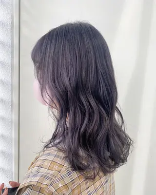 セミロング カラー 韓国ヘア顔周りカット 艶髪ベージュtamaのヘアスタイル