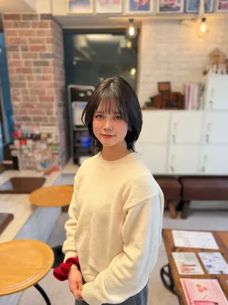 ミディアム カラー ウルフレイヤー エクステ/kokiのヘアスタイル