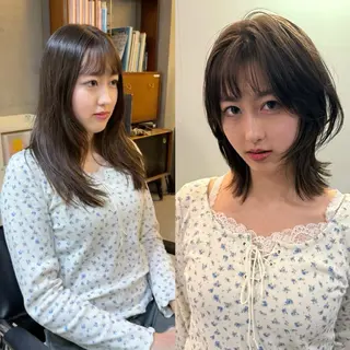 ミディアム レイヤーカット\ウル フ　chinatsuのヘアスタイル