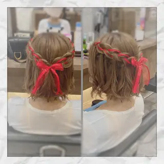 ショート ヘアアレンジ ヘアセット/着付け 𓇼 松本 夏美𓇼のヘアスタイル