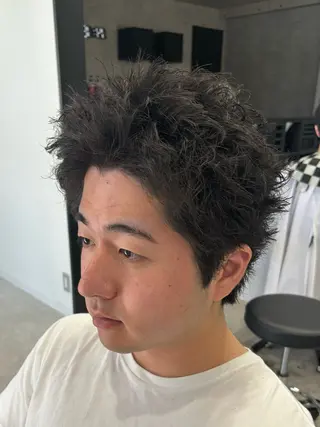ショート パーマ メンズ 【店長】メンズ職人 短髪　ハイトーン🔥のヘアスタイル