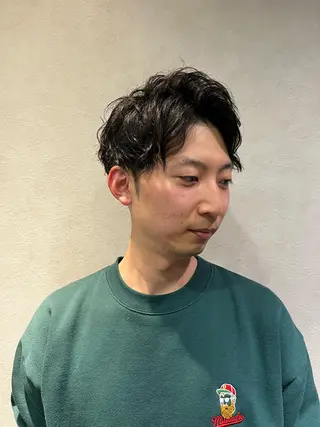 ショート パーマ メンズ BARBER SUGIYAMA所属・北千住理容室バーバー 小堀悠作のヘアスタイル