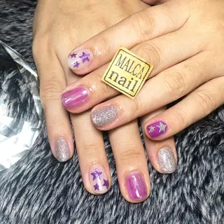 ショート カラー パーマ ヘアアレンジ キッズ ネイル マツエク・マツパ MALCAnail(マルカネイル)所属・荒木 莉奈のネイルデザイン