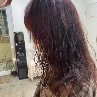 セミロング カラー パーマ美容師 hanaのヘアスタイル