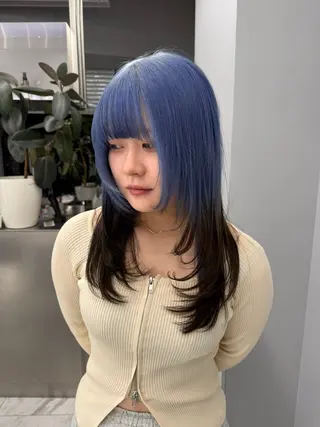 ロング カラー 新宿ケアブリーチ 稲垣颯太のヘアスタイル