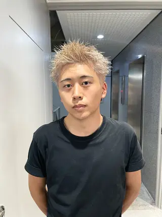 ショート カラー メンズ センターパート/フェ ザー🔥SHUYAのヘアスタイル