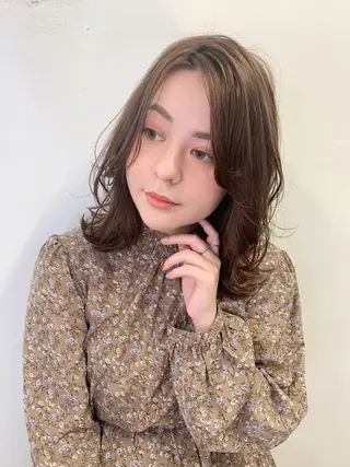 ミディアム カラー パーマ 髪質改善カラー☆ ヘアアレンジmiyuのヘアスタイル