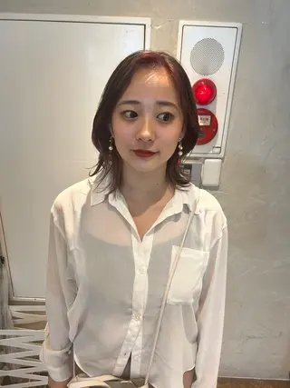 ミディアム ✂︎hiroカットと 縮毛矯正とカラー✂︎のヘアスタイル