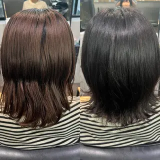 ミディアム 髪質改善&艶カラー/ ほんだあみ (♡)のヘアスタイル