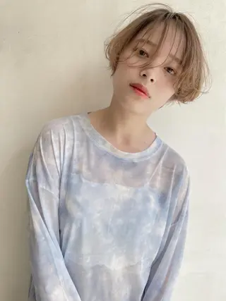 ショート カラー ヘアアレンジ GiseL天神カラー 髪質改善/ブリーチのヘアスタイル