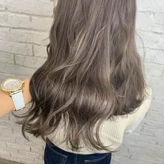 セミロング カラー 🎀モテ髪ミルクティ ー🎀yasunaのヘアスタイル