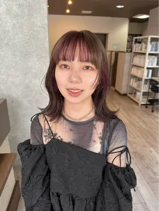 ミディアム カラー 高橋 みく/ minim 暖色のヘアスタイル