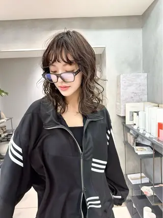 パーマ RIN パーマ/暖色カラーのヘアスタイル