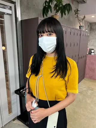 ロング カラー 暖色カラー/オリーブ /ミニボブ/白柳美空のヘアスタイル