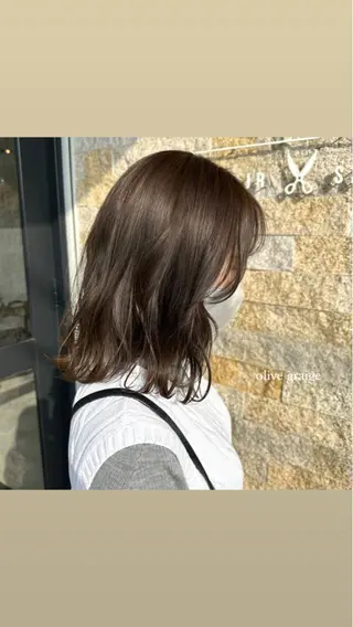 ミディアム カラー recipe 黒木 彩那のヘアスタイル