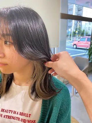 ミディアム カラー yate'/ Wカラー/小出捷也のヘアスタイル