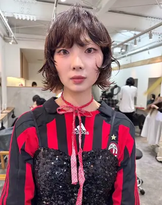 ショート カラー パーマ ヘアアレンジ 丸山渉/パーマ エフェクトブリーチのヘアスタイル