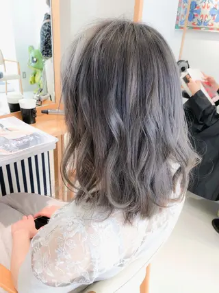 セミロング カラー Days 透明感カラーのヘアスタイル