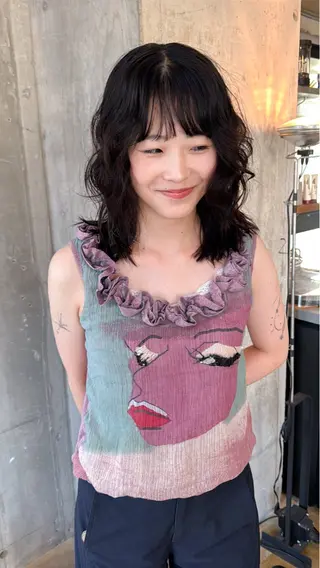 セミロング パーマ 🍈yurina パーマ🍈のヘアスタイル