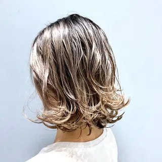 ミディアム カラー 🌈ぷる艶カラー🌈 髪質改善👑柳沼尚貴のヘアスタイル