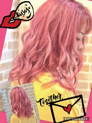 セミロング カラー 永島 桜のヘアスタイル