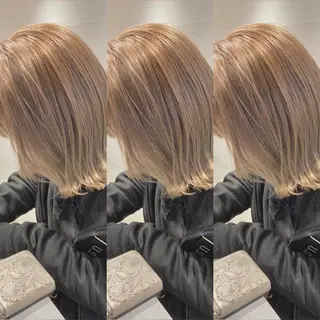 ミディアム カラー ハイトーン/メンズ/ ボブ RINのヘアスタイル