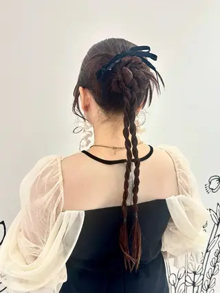 ロング ヘアアレンジ 👔ボブ﹨似合 わせパーマ🩳ももかのヘアスタイル