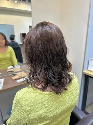 ミディアム カラー パーマ 縮毛矯正✨ 透明感カラー✨山下のヘアスタイル